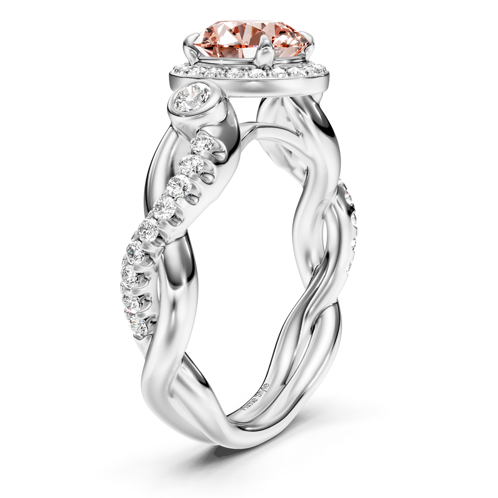 1.70-4.70 CT Princess &amp; Round Cut Fancy Pink Diamonds - Engagement Ring