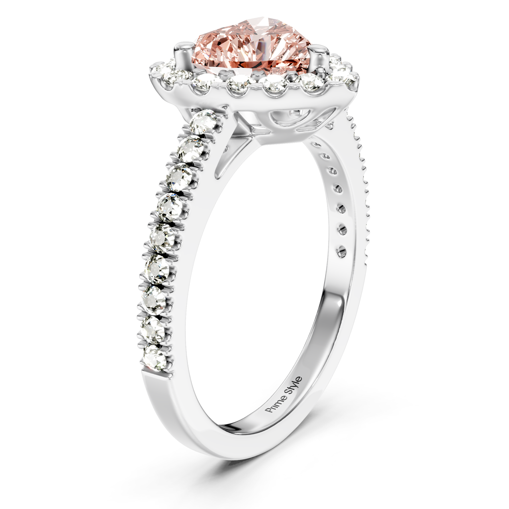 1.45-4.45 CT Heart &amp; Round Cut Fancy Pink Diamonds - Engagement Ring