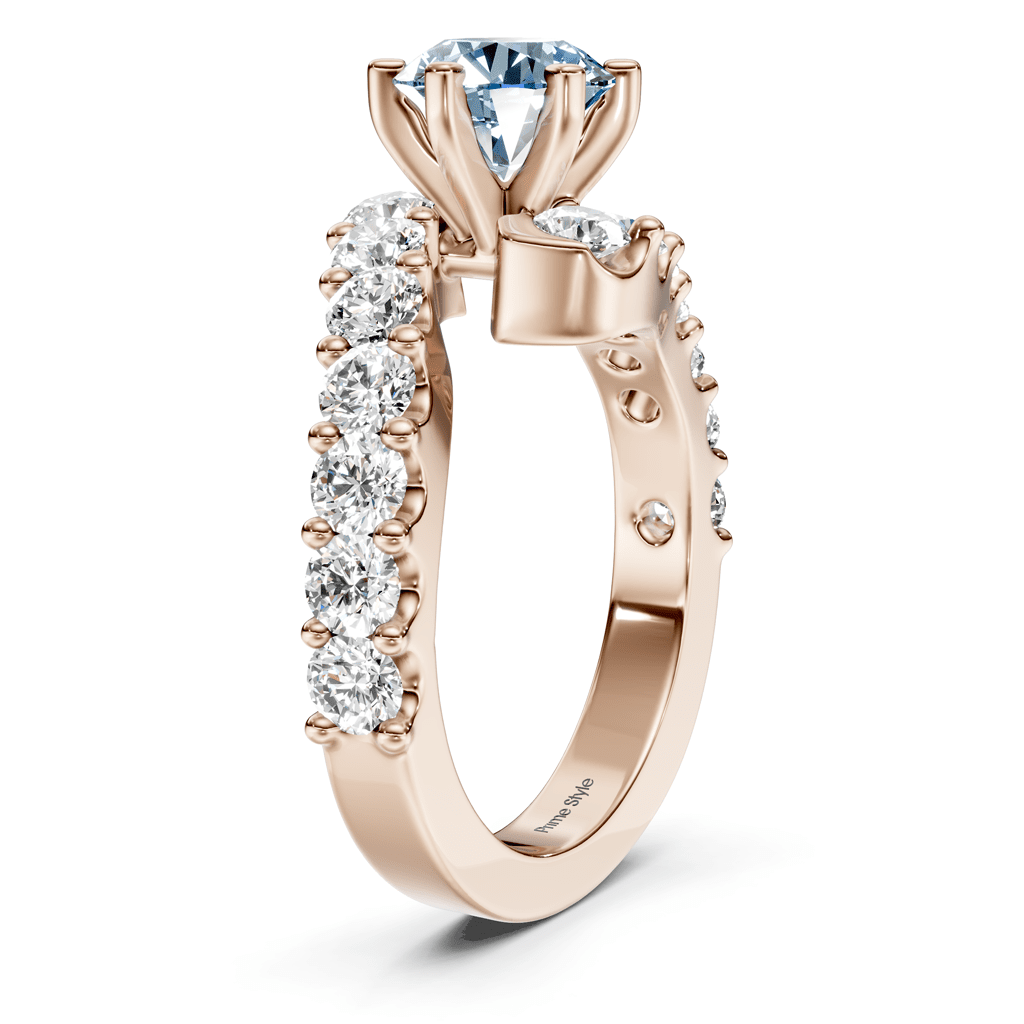 2.30 - 5.30 CT Round Cut Fancy Blue Diamonds - Engagement Ring - Primestyle.com