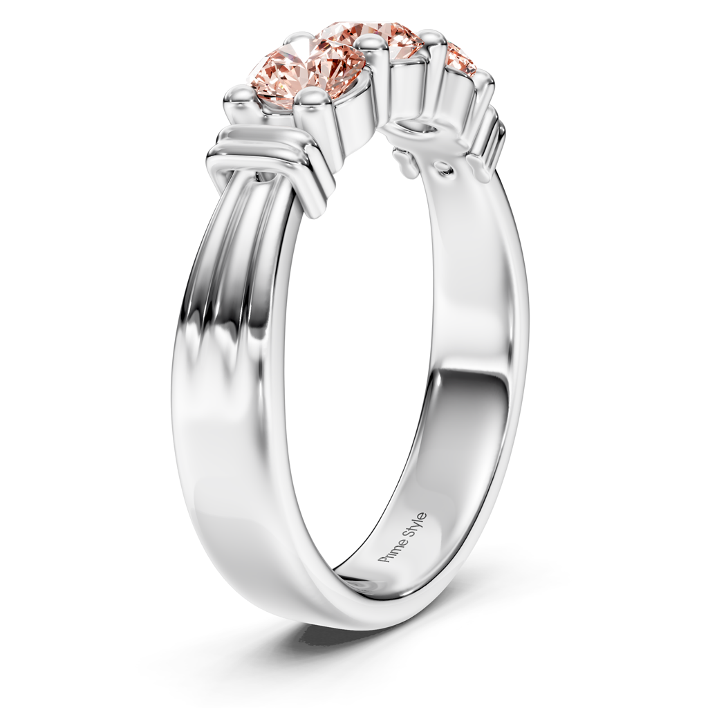 1.55-4.55 CT Round Cut Fancy Pink Diamonds - Engagement Ring