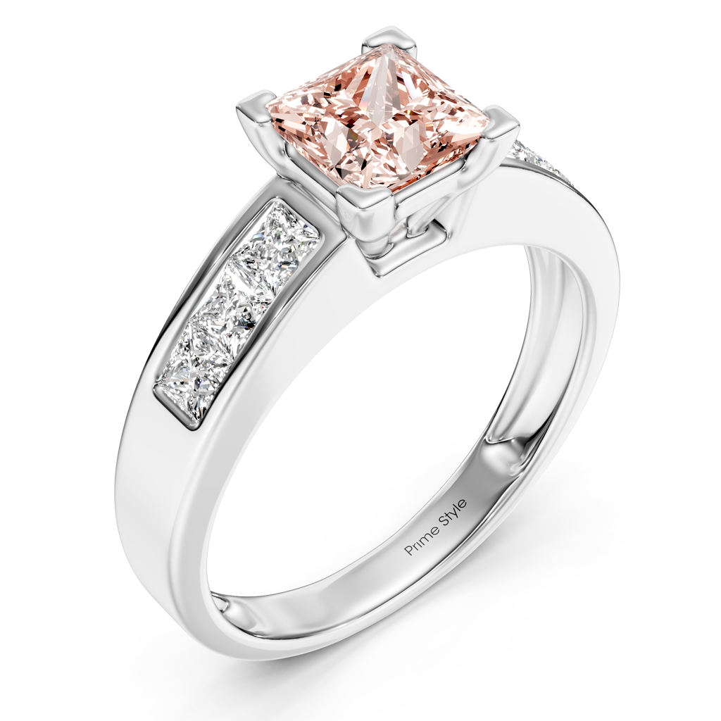 1.80-4.80 CT Princess Cut Fancy Pink Diamonds - Engagement Ring