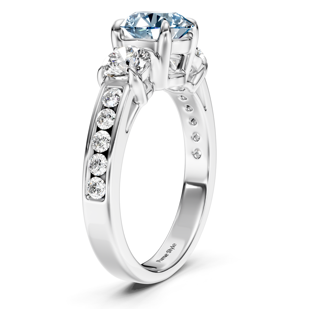 1.75-4.75 CT Round Cut Fancy Blue Diamonds - Engagement Ring