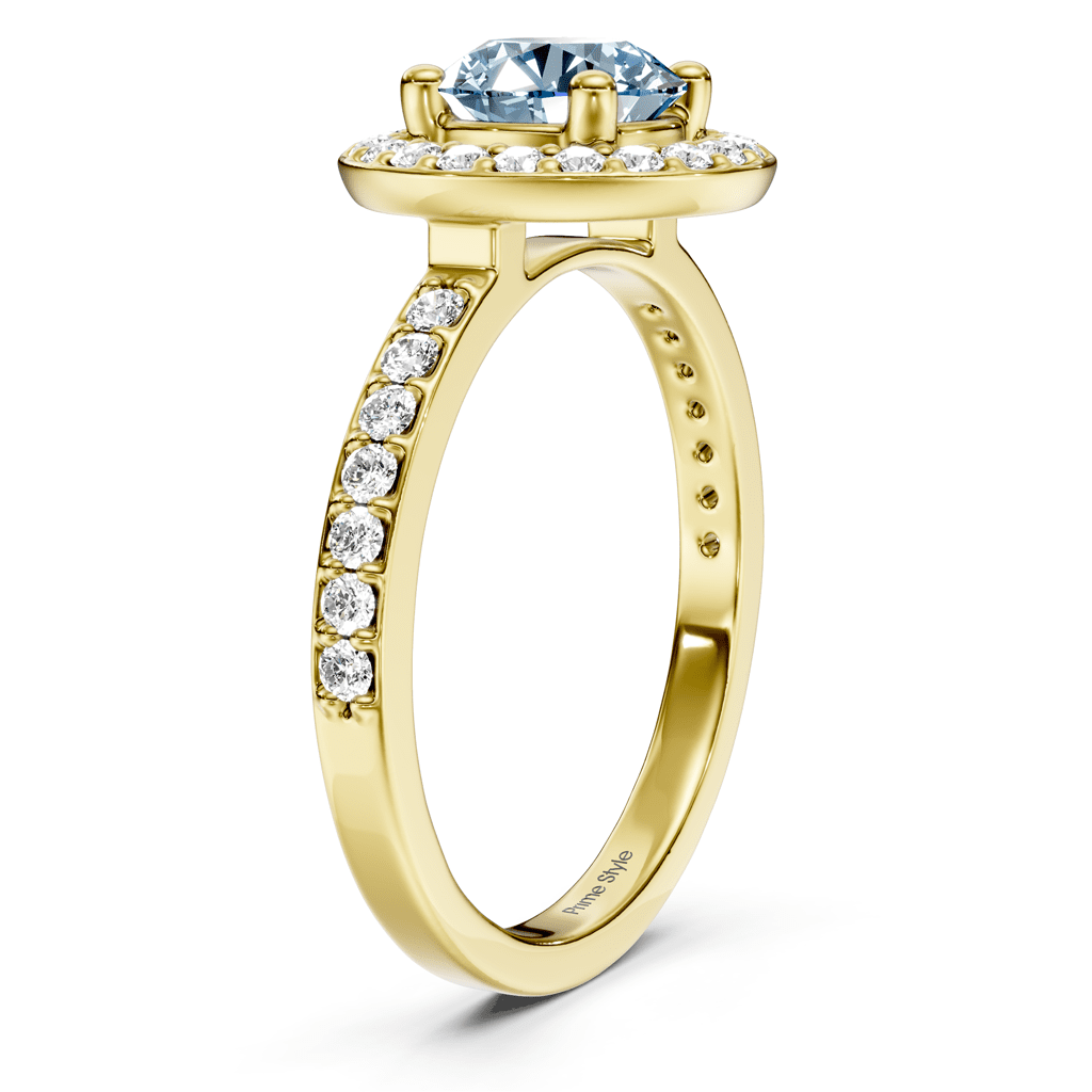 1.35-4.35 CT Round Cut Fancy Blue Diamonds - Engagement Ring