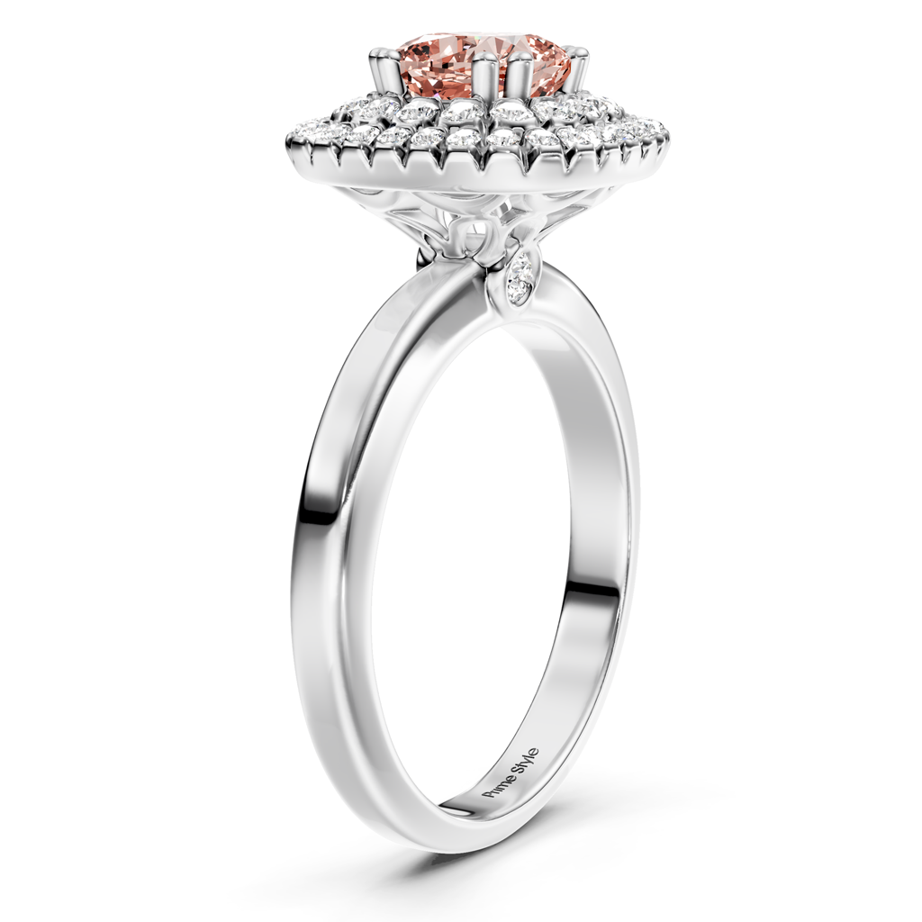 1.34-4.34 CT Cushion &amp; Round Cut Fancy Pink Diamonds - Engagement Ring