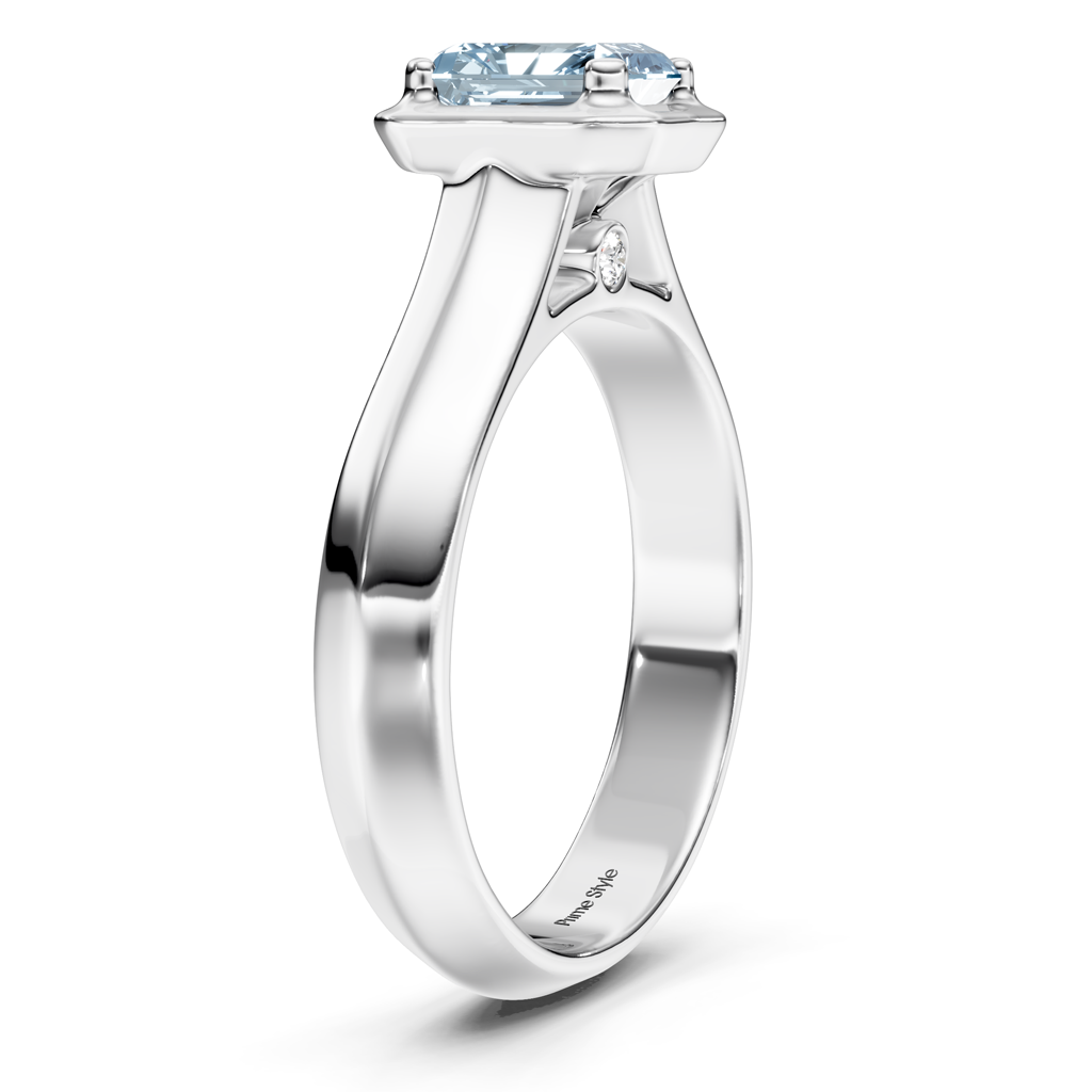 1.02-4.02 CT Radiant & Round Cut Fancy Blue Diamonds - Engagement Ring