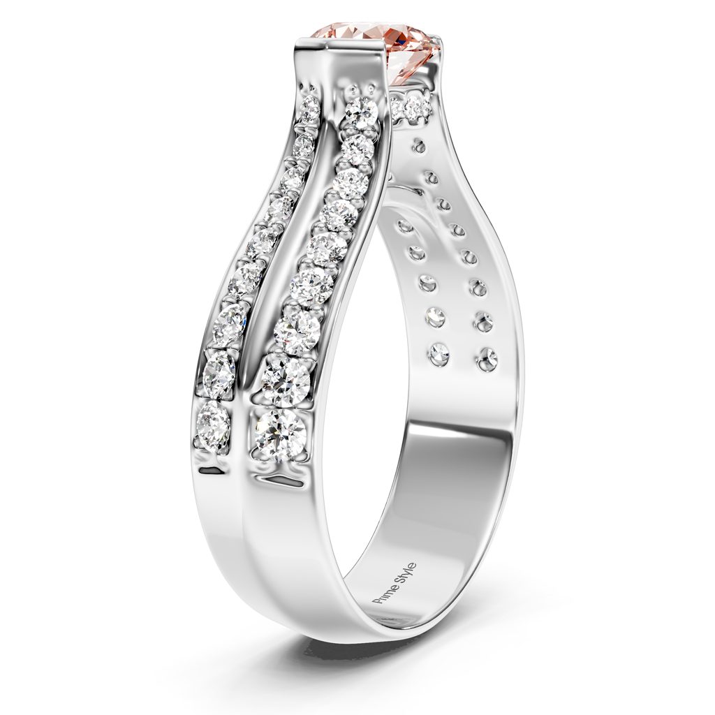 1.65-4.65 CT Round Cut Fancy Pink Diamonds - Engagement Ring