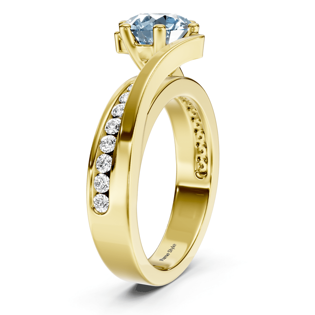 1.35-4.35 CT Round Cut Fancy Blue Diamonds - Engagement Ring