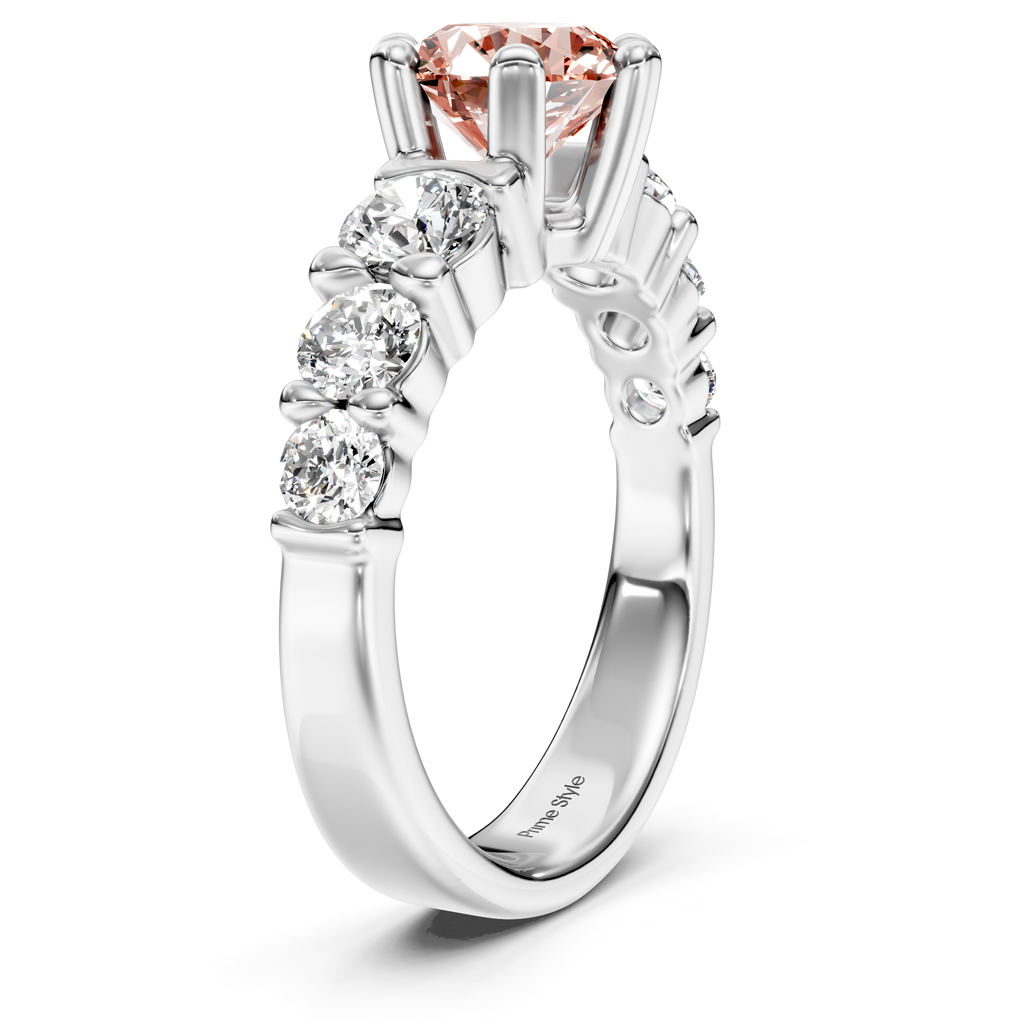 2.05-5.05 CT Round Cut Fancy Pink Diamonds - Engagement Ring