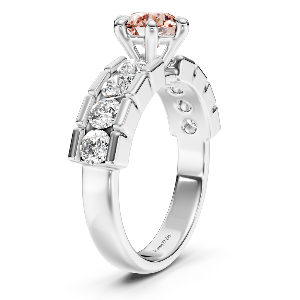 2.05-5.05 CT Round Cut Fancy Pink Diamonds - Engagement Ring