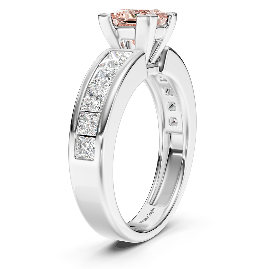 2.20-5.20 CT Princess Cut Fancy Pink Diamonds - Engagement Ring