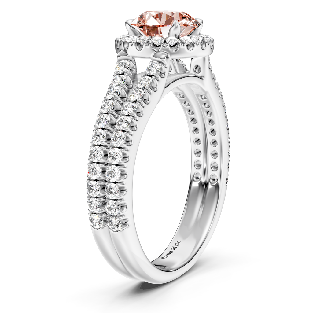 1.60-4.60 CT Round Cut Fancy Pink Diamonds - Engagement Ring
