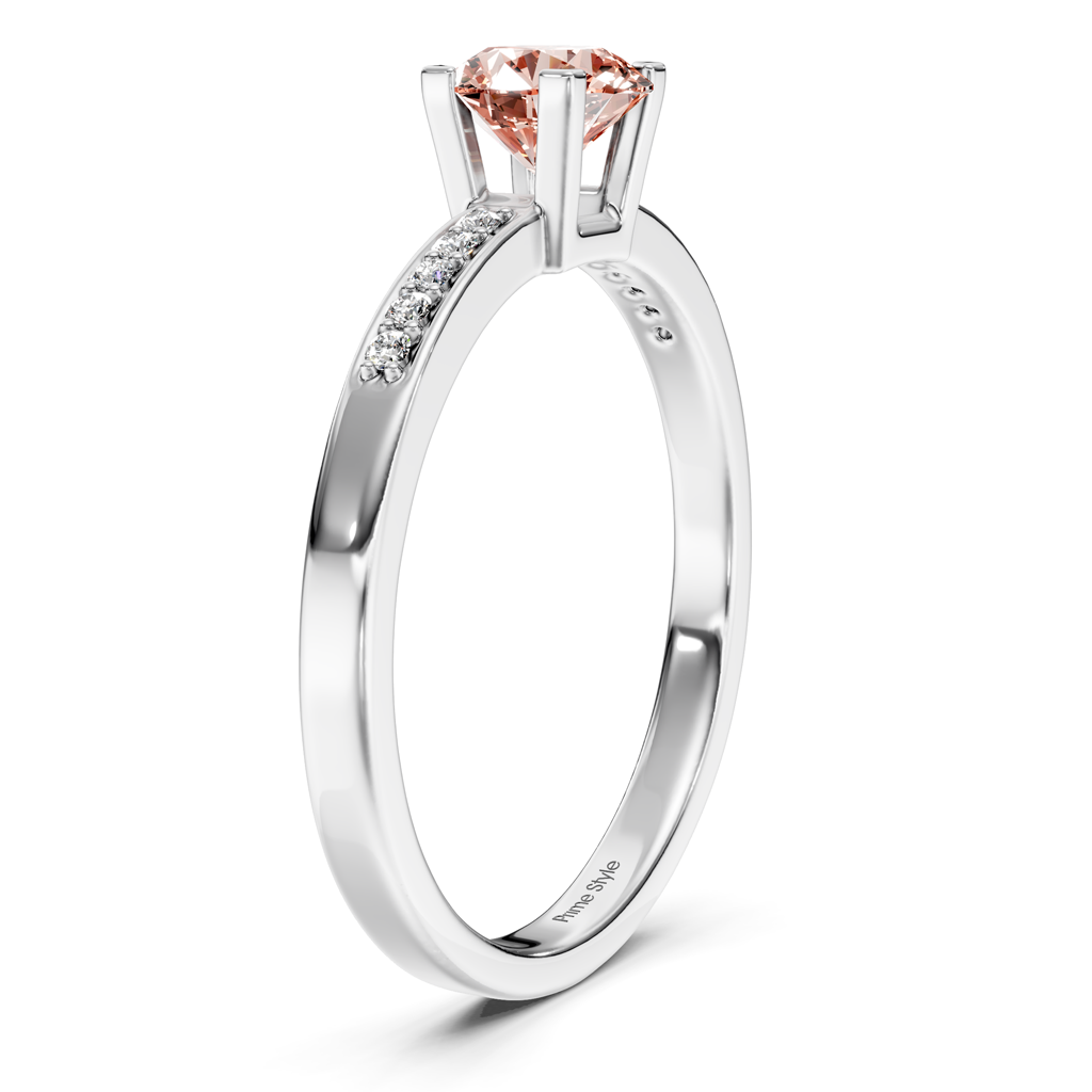 1.10-4.10 CT Round Cut Fancy Pink Diamonds - Engagement Ring