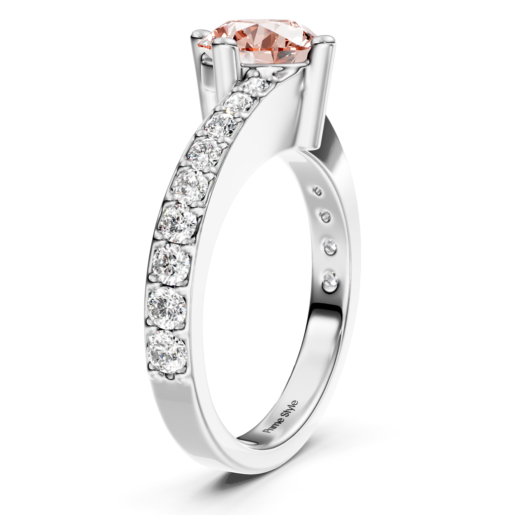 1.35-4.35 CT Round Cut Fancy Pink Diamonds - Engagement Ring