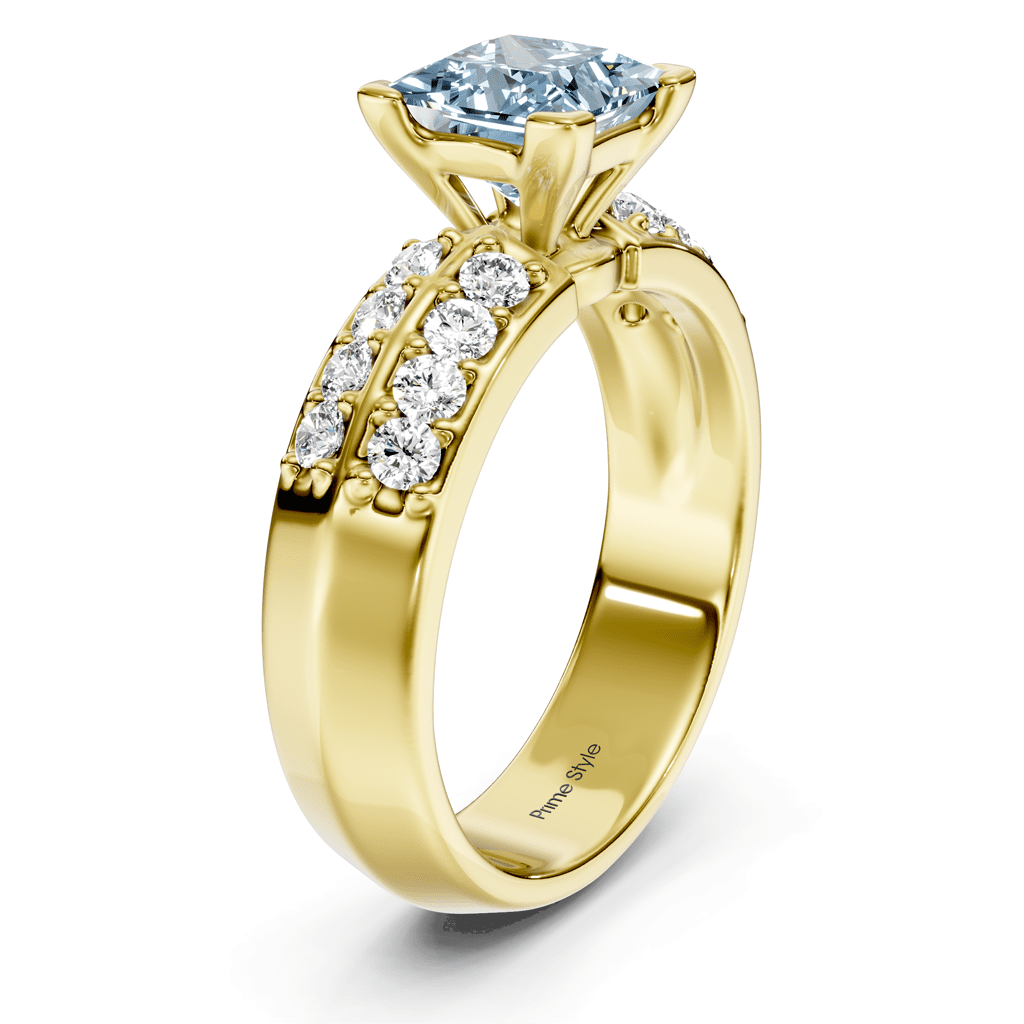 1.35 - 4.35 CT Round Cut Fancy Blue Diamonds - Engagement Ring - Primestyle.com