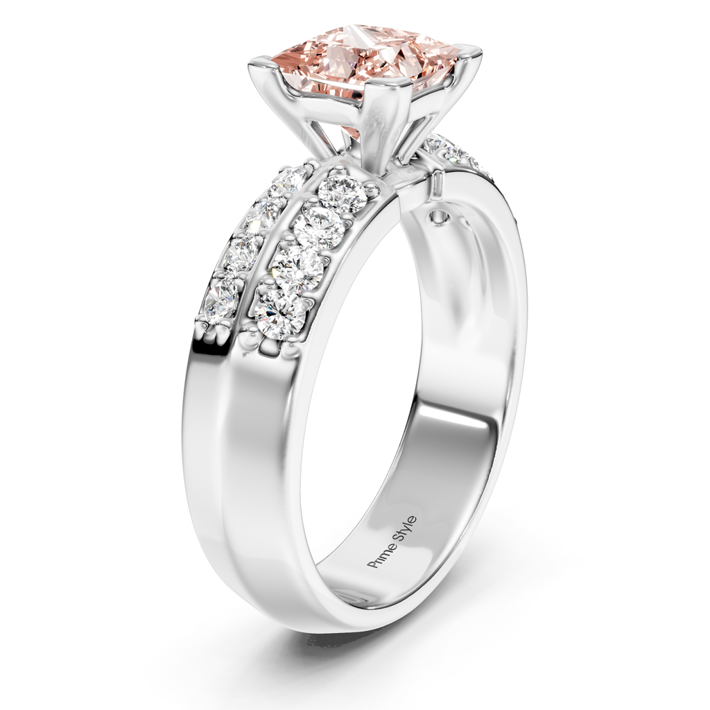 1.35-4.35 CT Round Cut Fancy Pink Diamonds - Engagement Ring