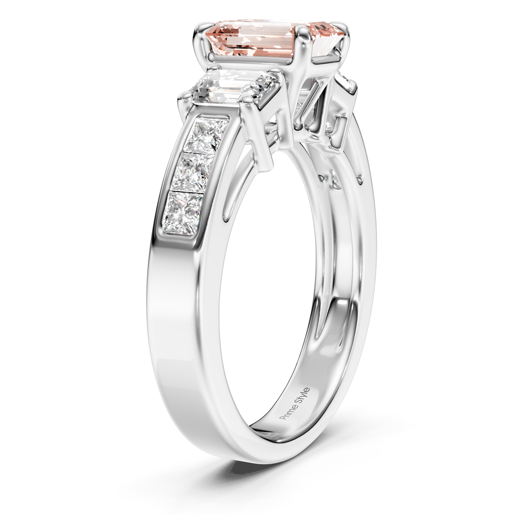 2.20-5.20 CT Emerald &amp; Princess Cut Fancy Pink Diamonds - Engagement Ring