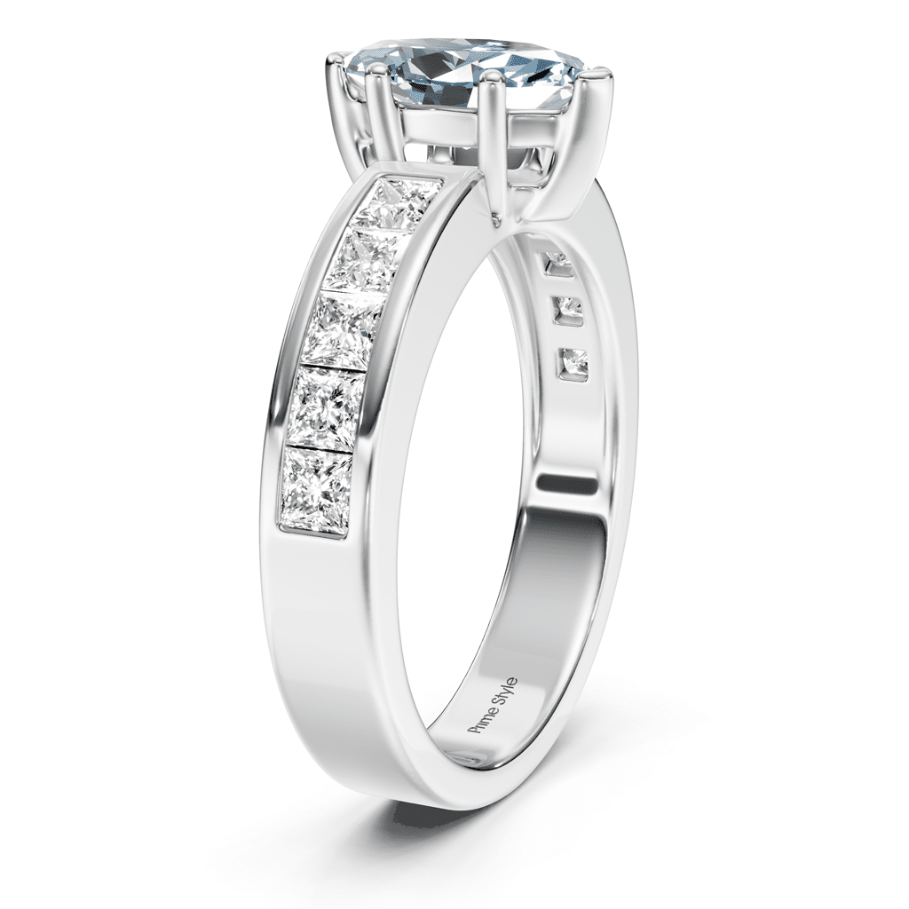 1.90 - 4.90 CT Princess Cut Fancy Blue Diamonds - Engagement Ring - Primestyle.com