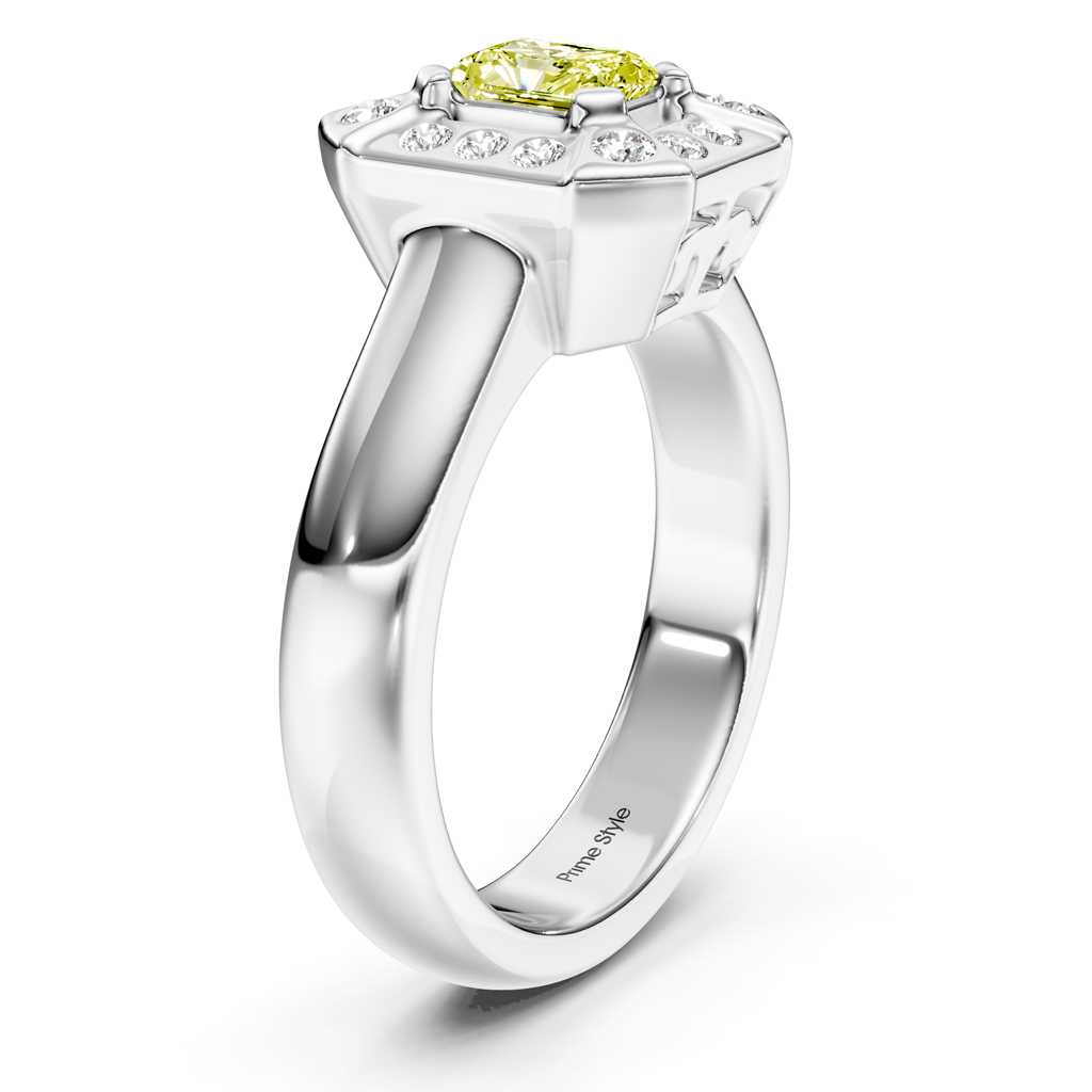 1.16-4.16 CT Radiant &amp; Round Cut Fancy Yellow Diamonds - Engagement Ring
