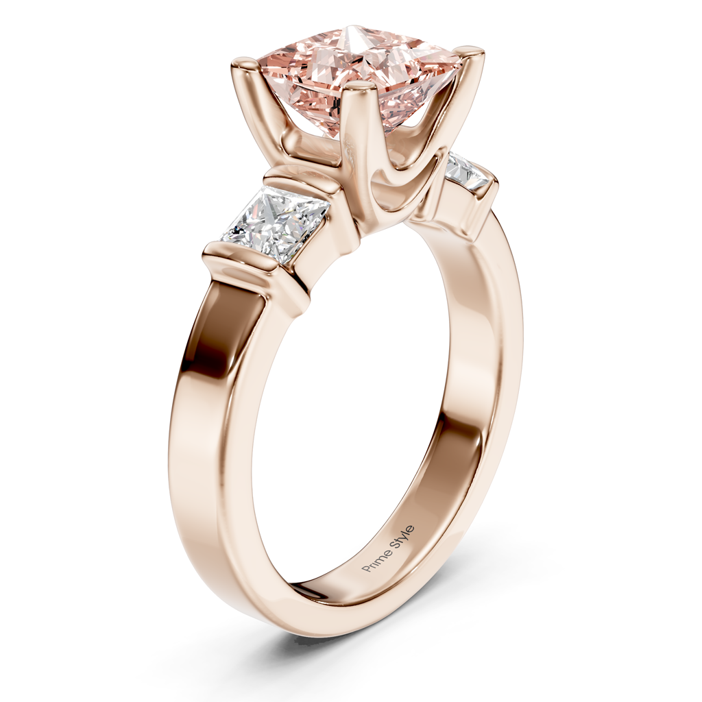1.50-4.50 CT Princess Cut Fancy Pink Diamonds - Engagement Ring