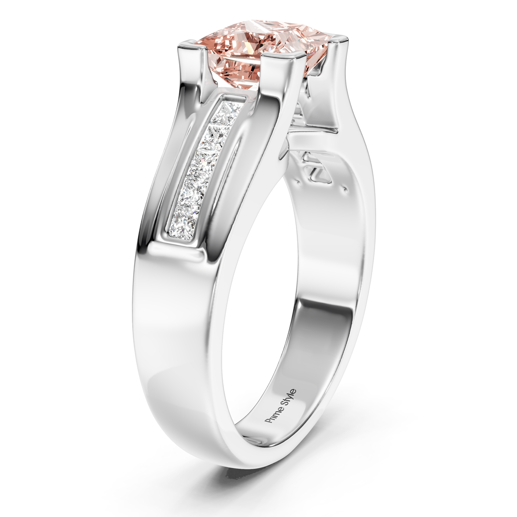 1.35-4.35 CT Princess Cut Fancy Pink Diamonds - Engagement Ring
