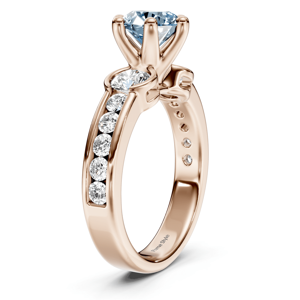 1.85 - 4.85 CT Round Cut Fancy Blue Diamonds - Engagement Ring - Primestyle.com