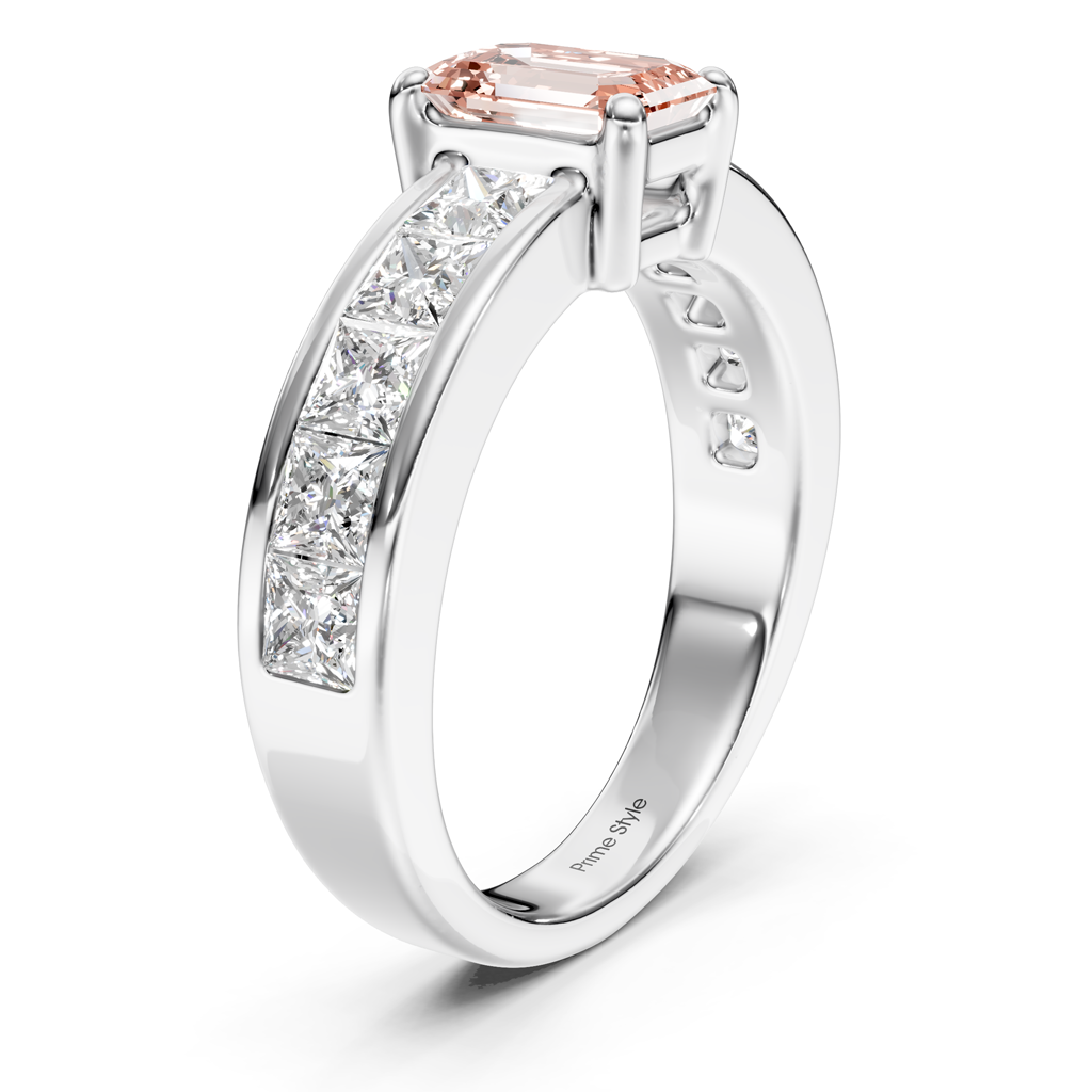 2.50-5.50 CT Emerald &amp; Princess Cut Fancy Pink Diamonds - Engagement Ring