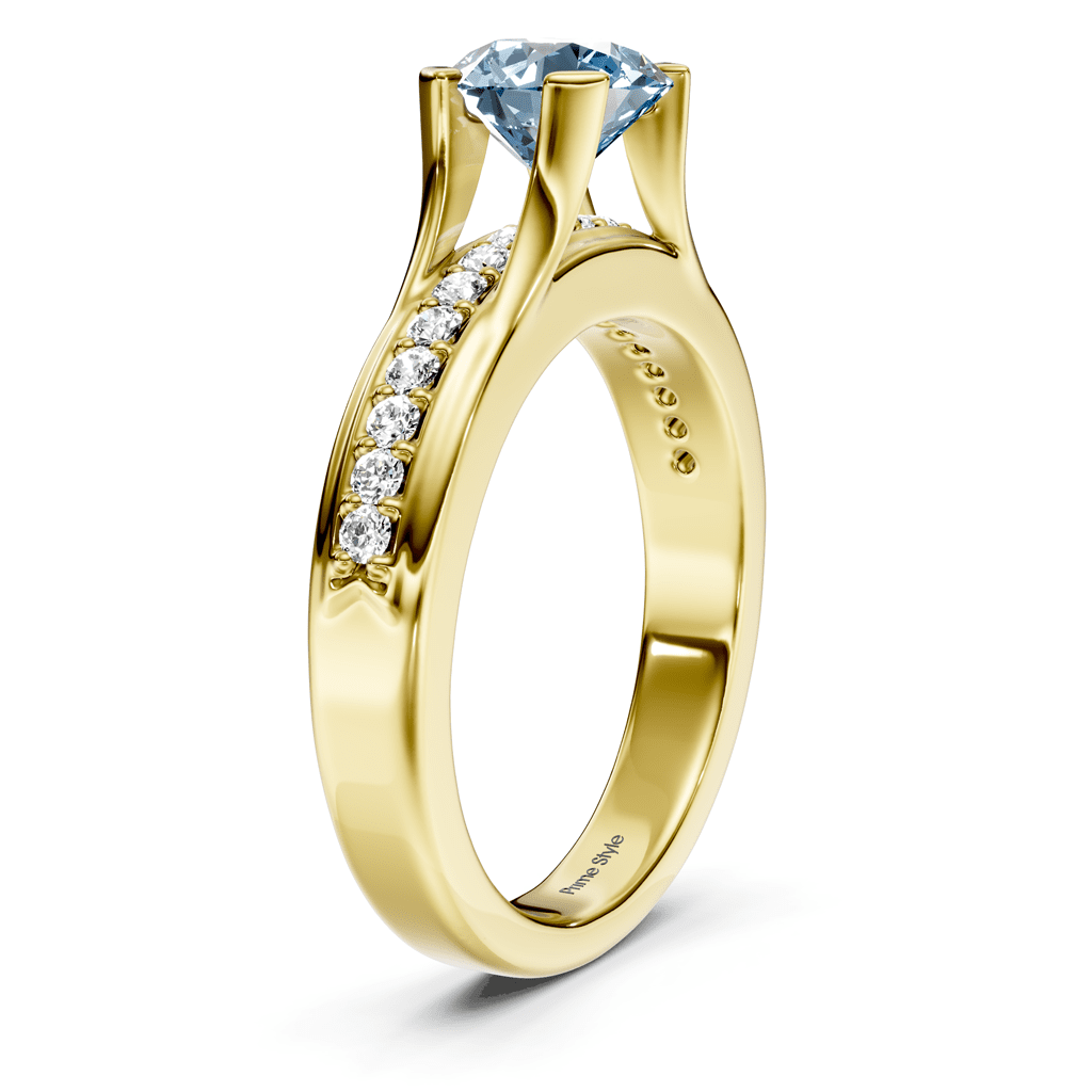 1.25-4.25 CT Round Cut Fancy Blue Diamonds - Engagement Ring