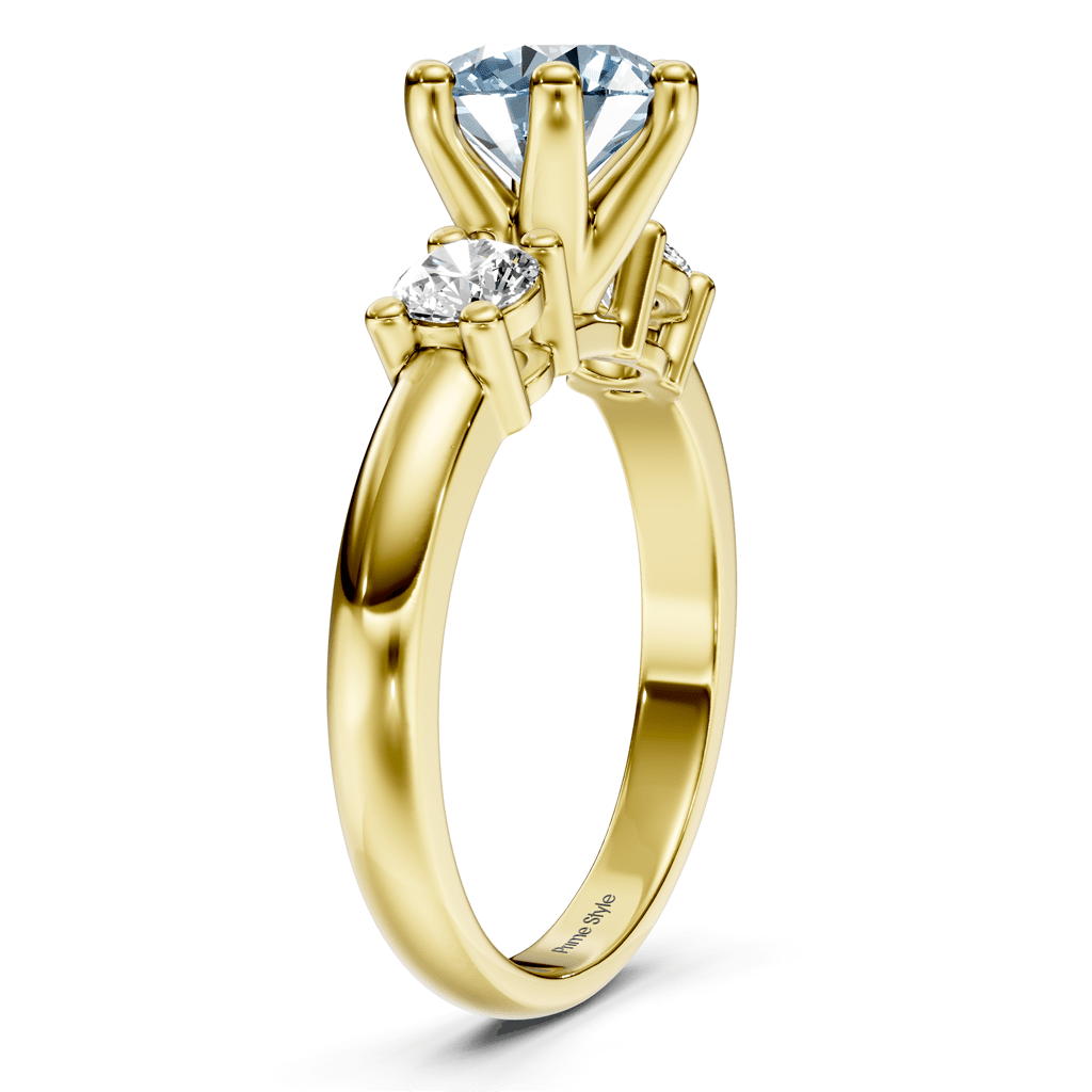 1.40-4.40 CT Round Cut Fancy Blue Diamonds - Engagement Ring
