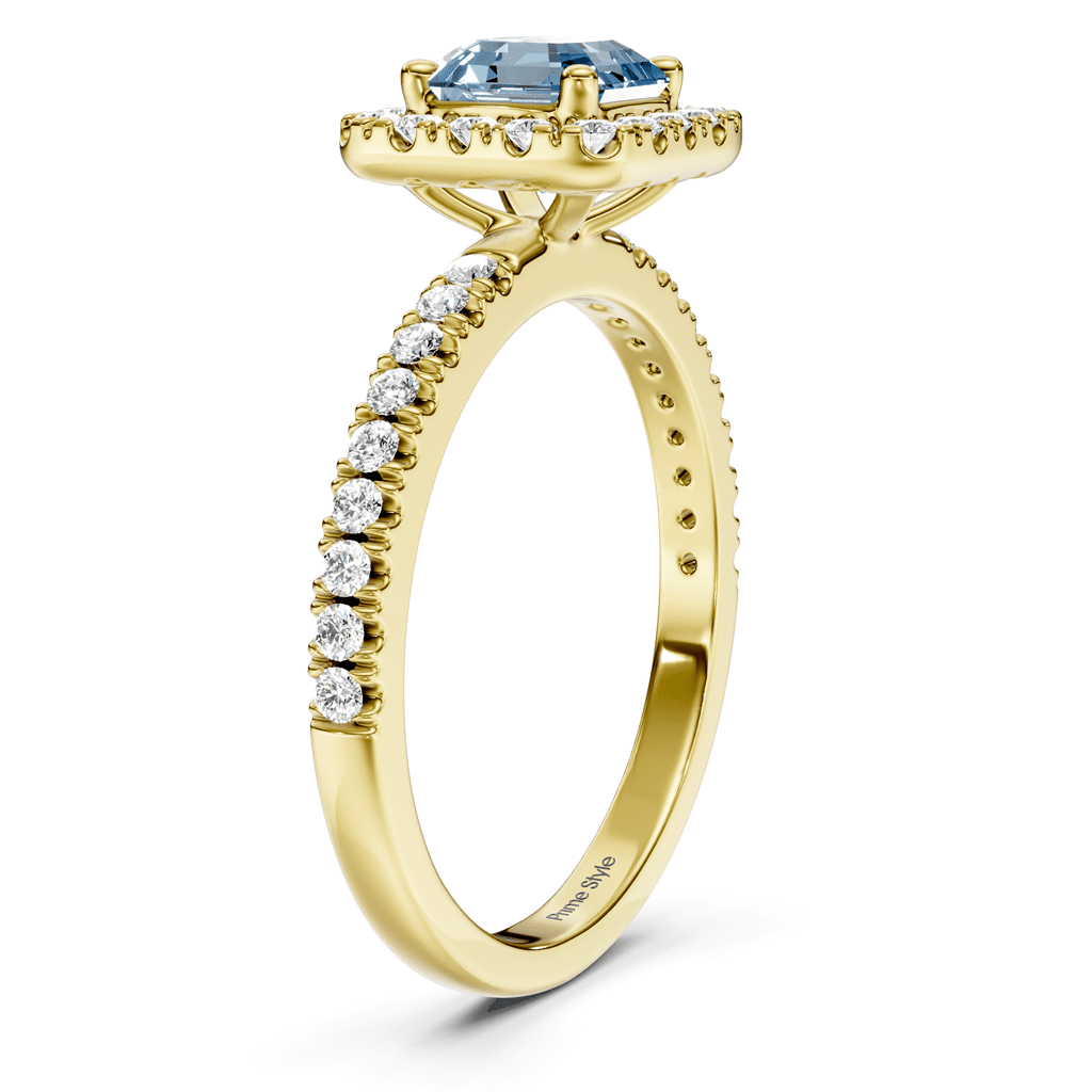 1.45 - 4.45 CT Ascher &amp; Round Cut Fancy Blue Diamonds - Engagement Ring - Primestyle.com