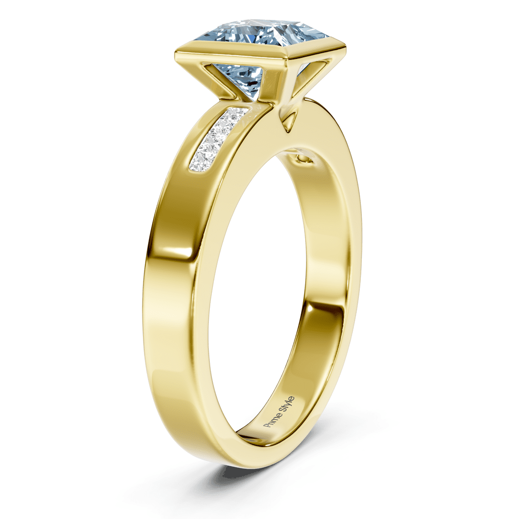 1.20-4.20 CT Princess Cut Fancy Blue Diamonds - Engagement Ring