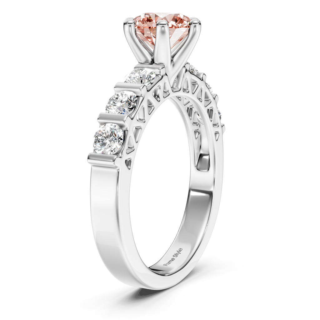 1.60-4.60 CT Round Cut Fancy Pink Diamonds - Engagement Ring