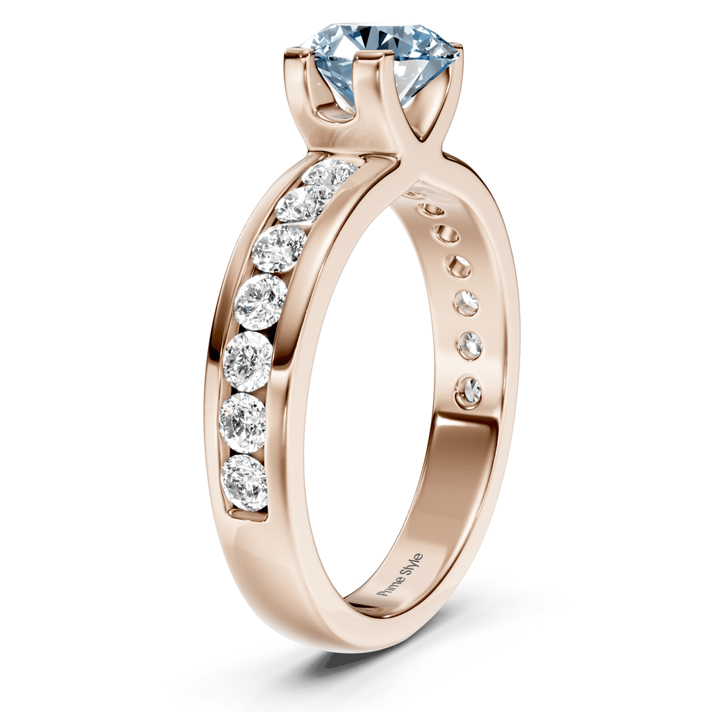 1.60-4.60 CT Round Cut Fancy Blue Diamonds - Engagement Ring