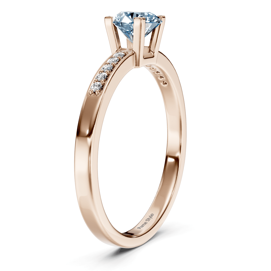 1.10 - 4.10 CT Round Cut Fancy Blue Diamonds - Engagement Ring - Primestyle.com