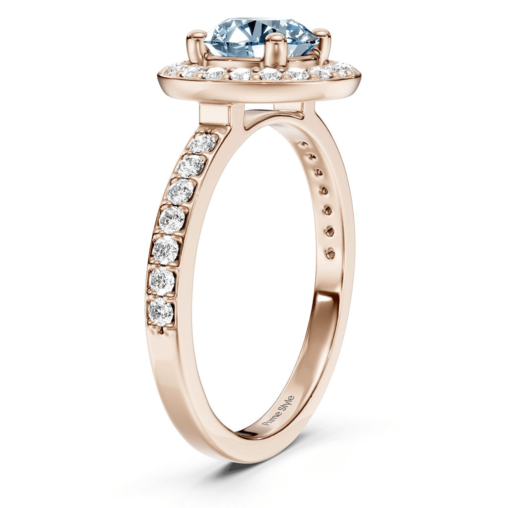 1.35-4.35 CT Round Cut Fancy Blue Diamonds - Engagement Ring