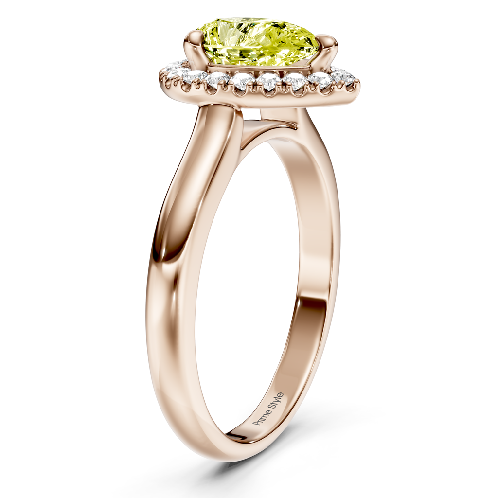 1.20-4.20 CT Pear &amp; Round Cut Fancy Yellow Diamonds - Engagement Ring