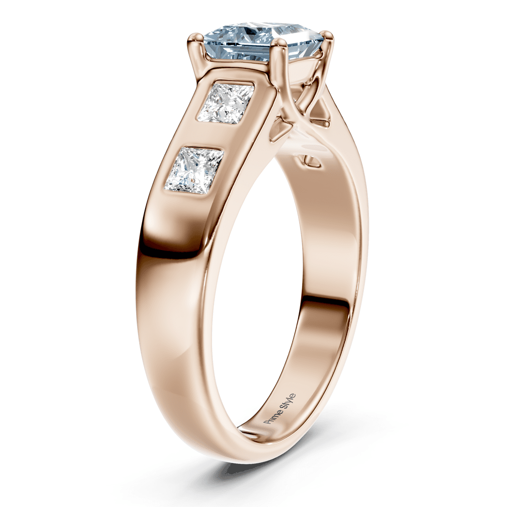 1.50 - 4.50 CT Princess Cut Fancy Blue Diamonds - Engagement Ring - Primestyle.com