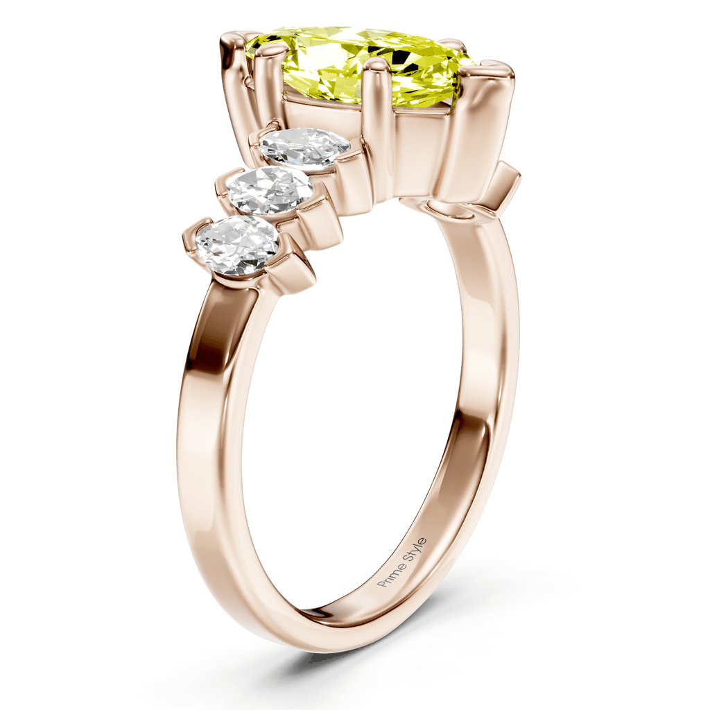 2.00-5.00 CT Marquise Cut Fancy Yellow Diamonds - Engagement Ring