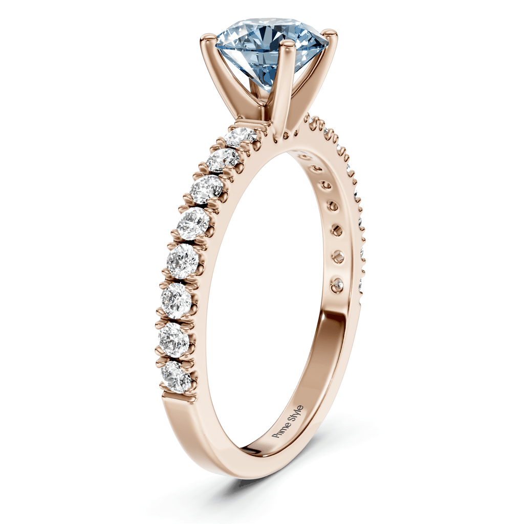 1.40 - 4.40 CT Round Cut Fancy Blue Diamonds - Engagement Ring - Primestyle.com