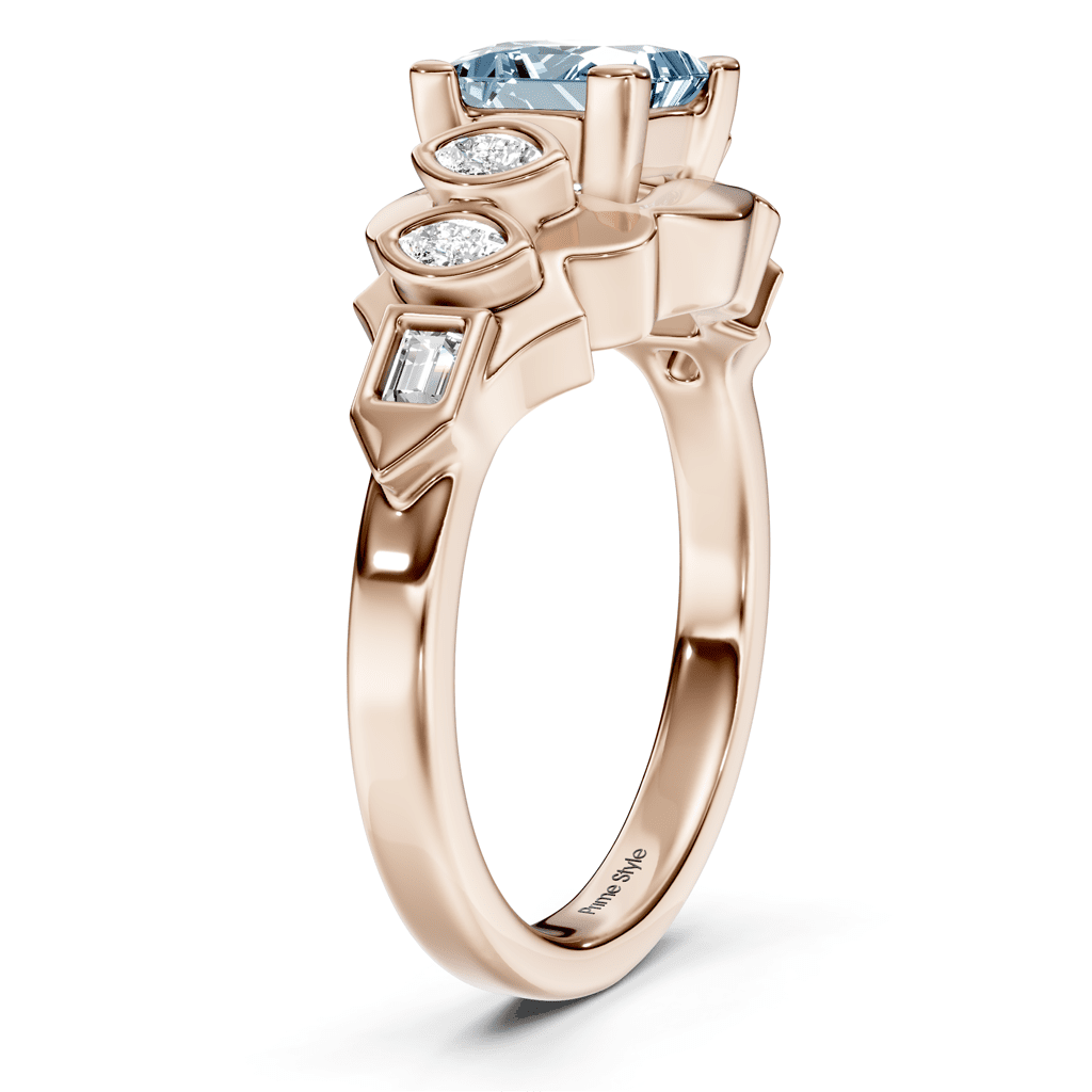 1.25 - 4.25 CT Baguette &amp; Marquise &amp; Princess Cut Fancy Blue Diamonds - Engagement Ring - Primestyle.com