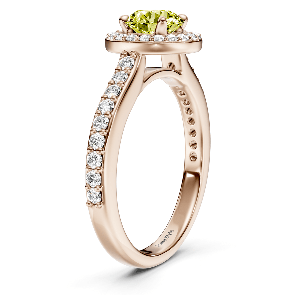 1.40 - 4.40 CT Round Cut Fancy Yellow Diamonds - Engagement Ring - Primestyle.com