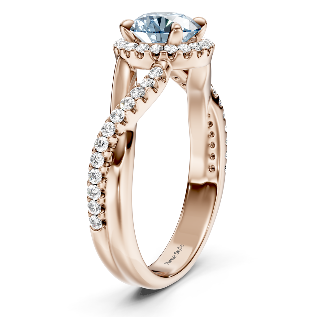 1.25-4.25 CT Round Cut Fancy Blue Diamonds - Engagement Ring