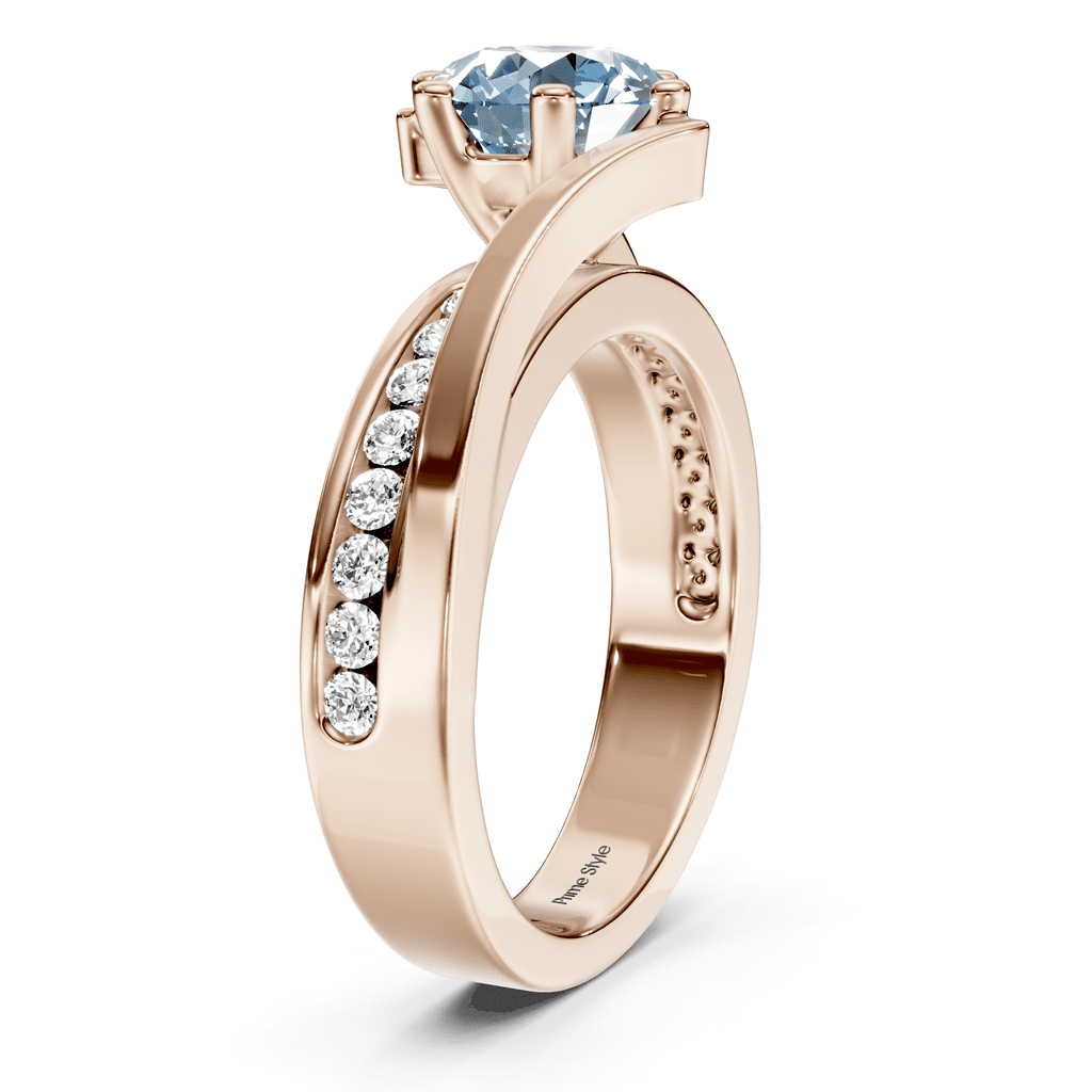1.35-4.35 CT Round Cut Fancy Blue Diamonds - Engagement Ring