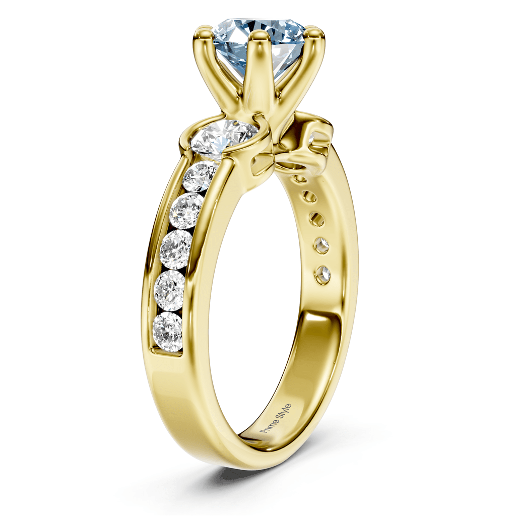1.85-4.85 CT Round Cut Fancy Blue Diamonds - Engagement Ring