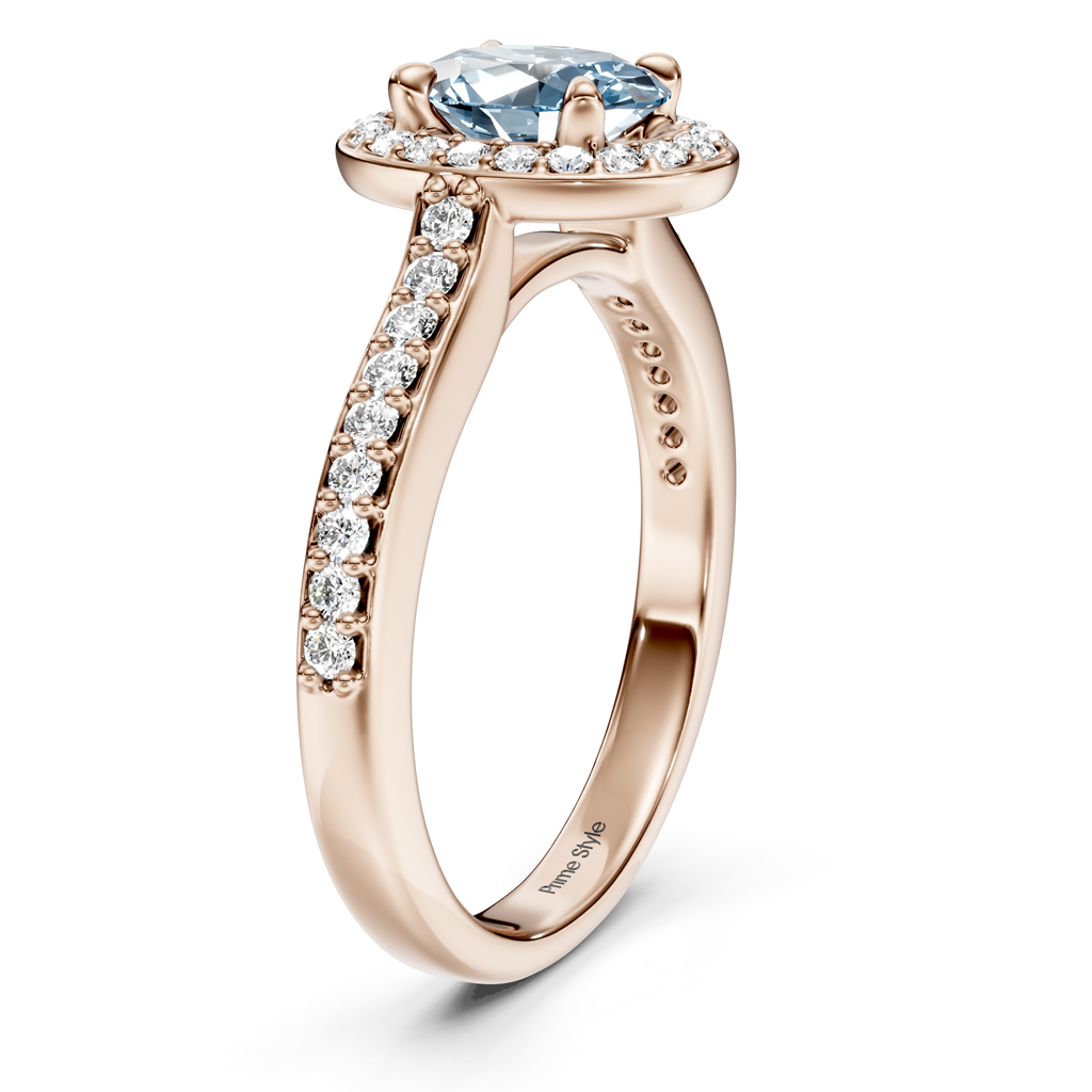 1.30-4.30 CT Marquise &amp; Round Cut Fancy Blue Diamonds - Engagement Ring