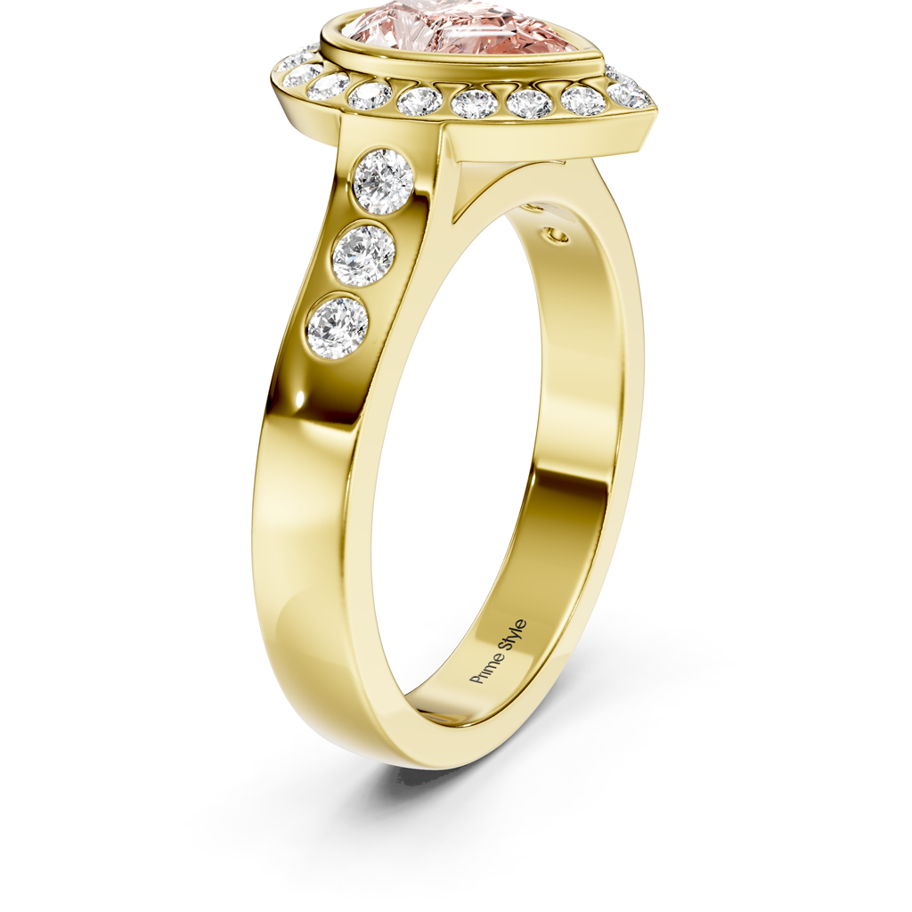 1.38-4.38 CT Pear &amp; Round Cut Fancy Pink Diamonds - Engagement Ring