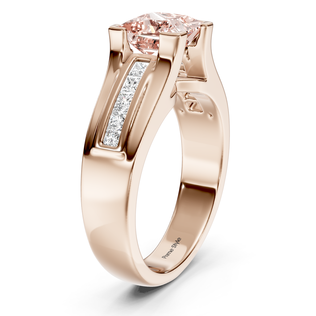 1.35-4.35 CT Princess Cut Fancy Pink Diamonds - Engagement Ring