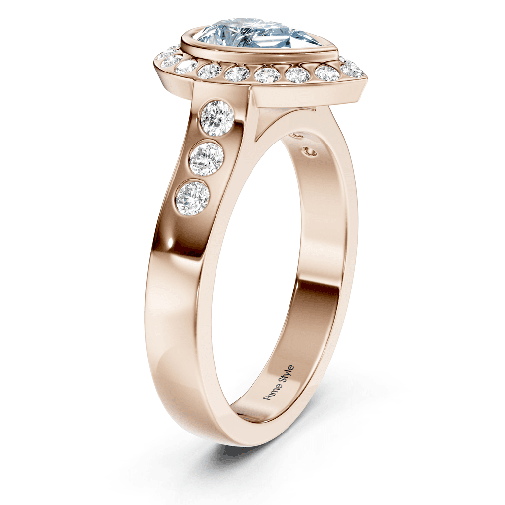 1.38 - 4.38 CT Pear &amp; Round Cut Fancy Blue Diamonds - Engagement Ring - Primestyle.com