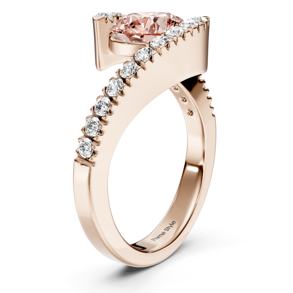 1.30-4.30 CT Round Cut Fancy Pink Diamonds - Engagement Ring