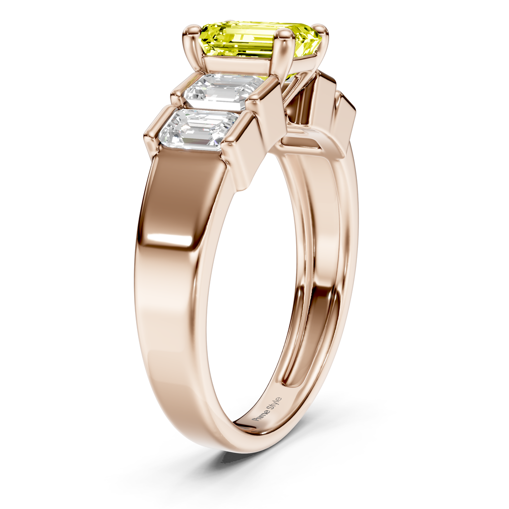 1.80-4.80 CT Princess &amp; Round Cut Fancy Yellow Diamonds - Engagement Ring