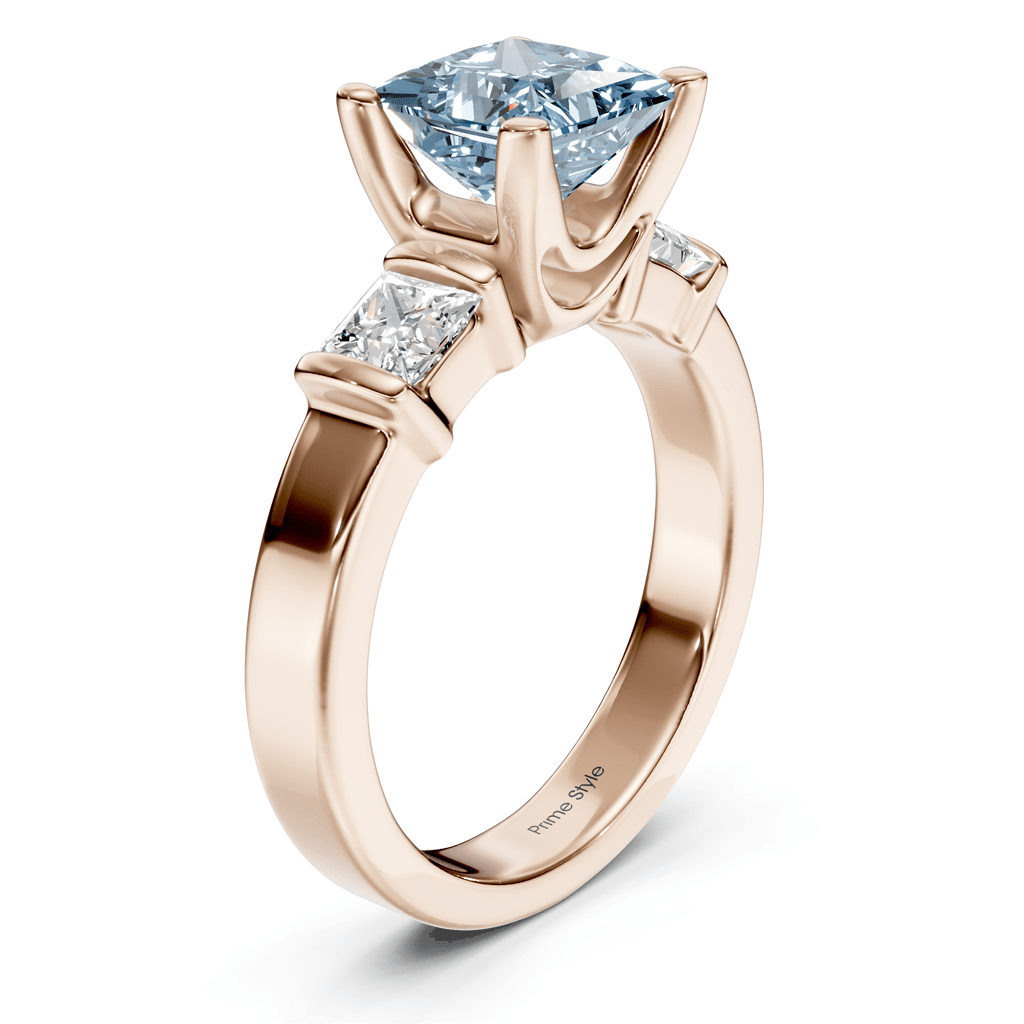 1.50-4.50 CT Princess Cut Fancy Blue Diamonds - Engagement Ring